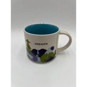 Starbucks Oregon You Are Here Collection Coffee Mug 14oz Teal Interior 2016